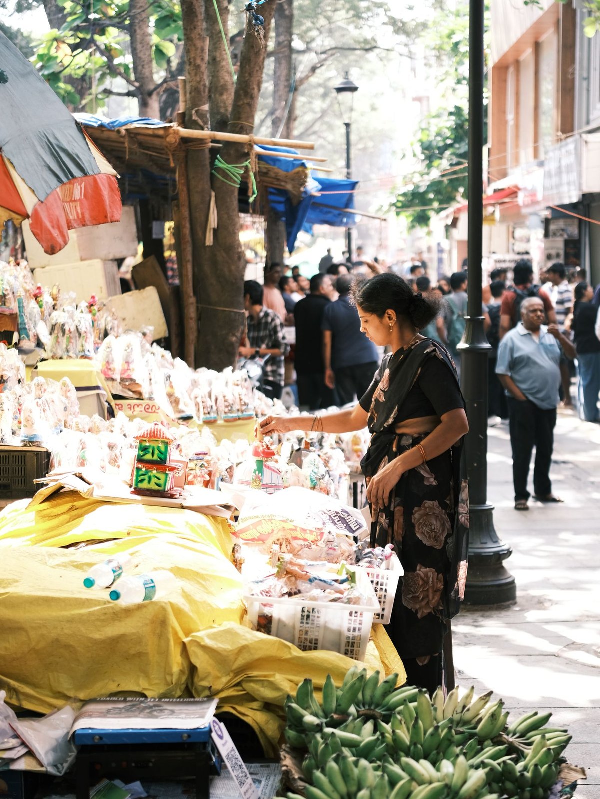 Fresh vegetables at a market stall